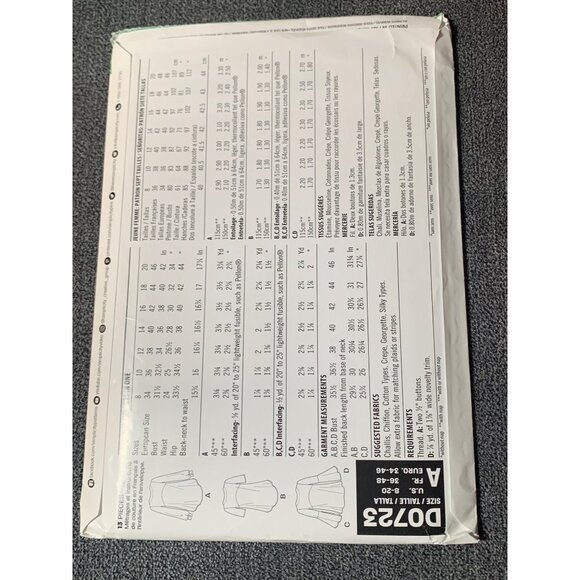 New Look Sewing Pattern D0723 Stylish Womens Tunic Shirt Size 8-20 uncut - Picture 2 of 2